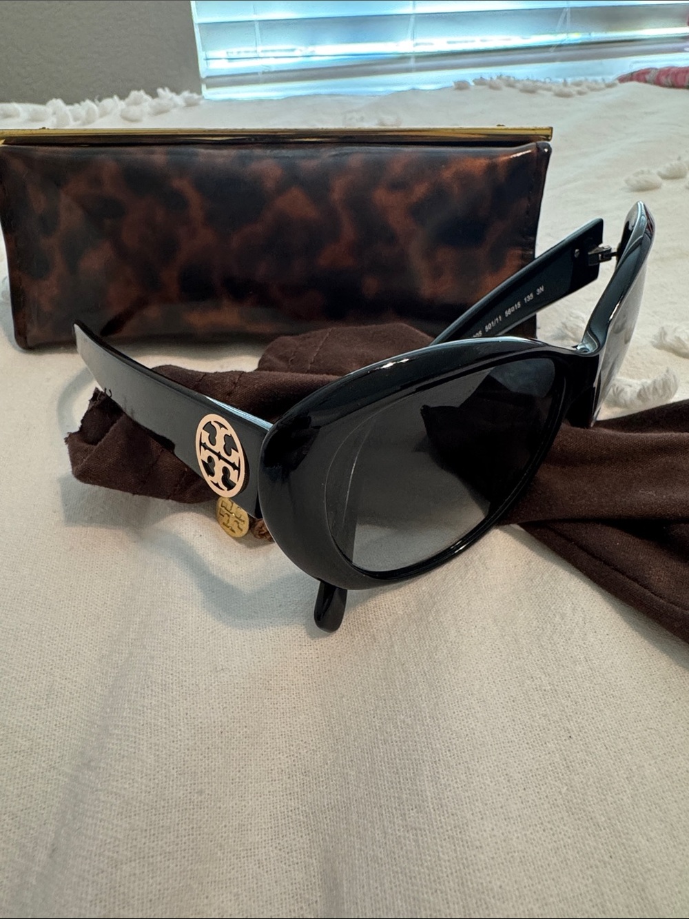 Tory Burch Black Sunglasses with Gold Logo Accent
